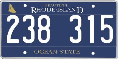 RI license plate 238315