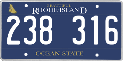 RI license plate 238316