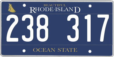 RI license plate 238317