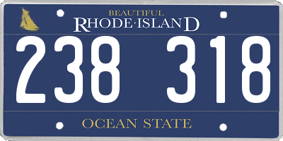 RI license plate 238318
