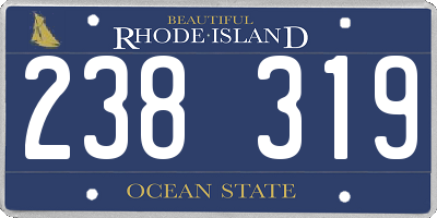 RI license plate 238319