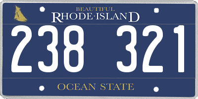 RI license plate 238321