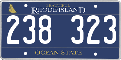 RI license plate 238323