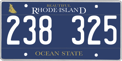 RI license plate 238325