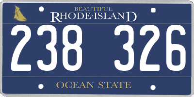 RI license plate 238326