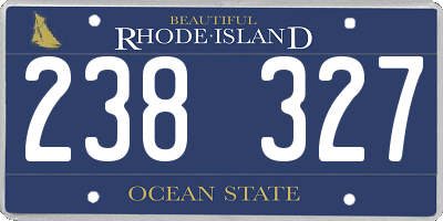 RI license plate 238327