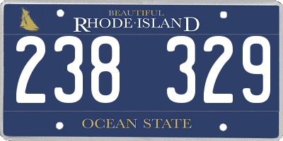RI license plate 238329