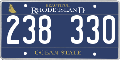 RI license plate 238330
