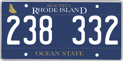 RI license plate 238332