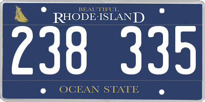 RI license plate 238335
