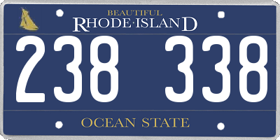 RI license plate 238338