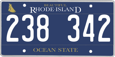 RI license plate 238342
