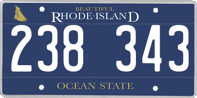 RI license plate 238343