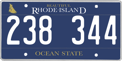 RI license plate 238344