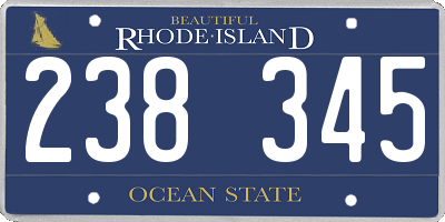 RI license plate 238345