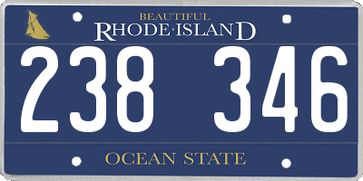 RI license plate 238346