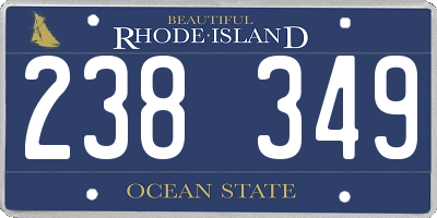 RI license plate 238349