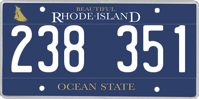 RI license plate 238351