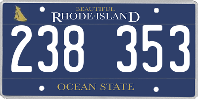 RI license plate 238353