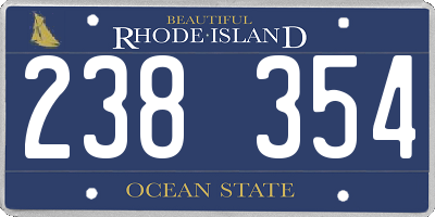 RI license plate 238354