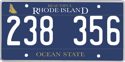RI license plate 238356
