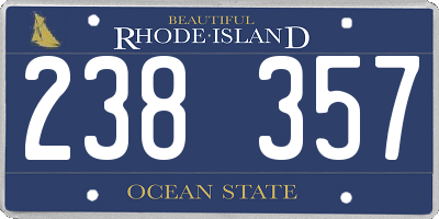 RI license plate 238357