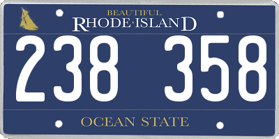 RI license plate 238358