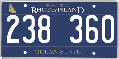 RI license plate 238360