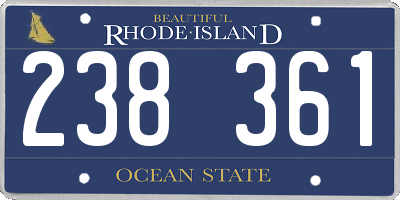 RI license plate 238361