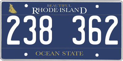 RI license plate 238362