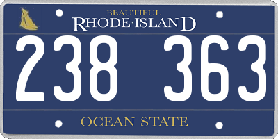 RI license plate 238363