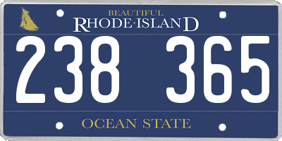 RI license plate 238365