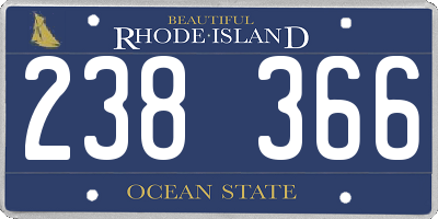 RI license plate 238366