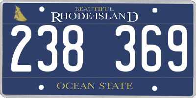 RI license plate 238369