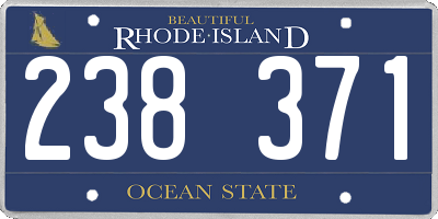 RI license plate 238371