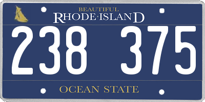 RI license plate 238375