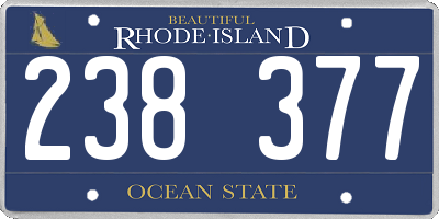 RI license plate 238377