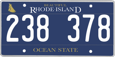 RI license plate 238378