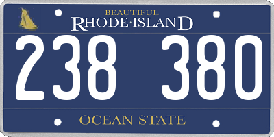 RI license plate 238380
