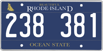 RI license plate 238381