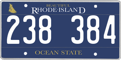 RI license plate 238384