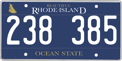 RI license plate 238385