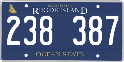 RI license plate 238387