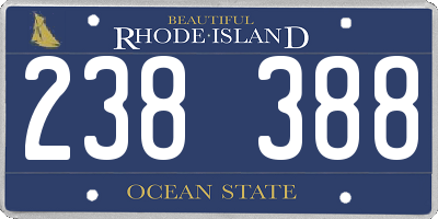RI license plate 238388