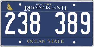 RI license plate 238389