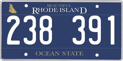 RI license plate 238391
