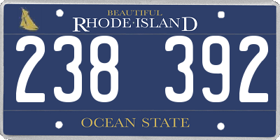 RI license plate 238392