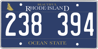 RI license plate 238394