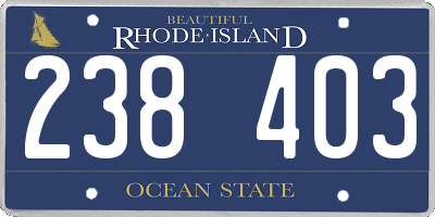 RI license plate 238403