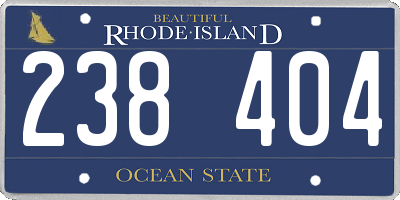 RI license plate 238404